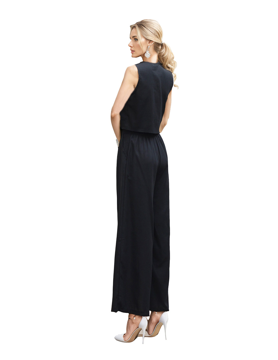 Conjunto de pantalón recto y blusa Okboth de lino para mujer