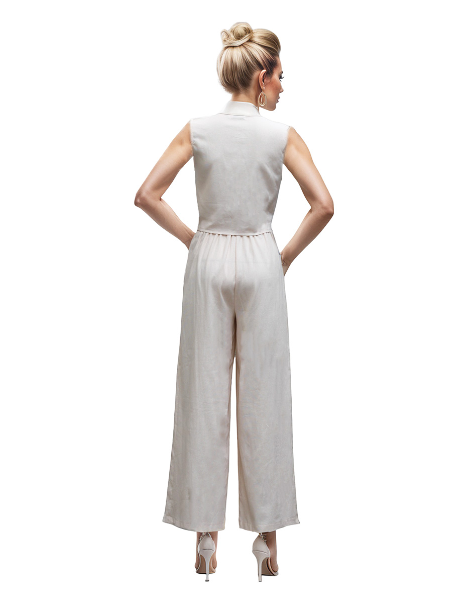 Conjunto de pantalón recto y blusa Okboth de lino para mujer