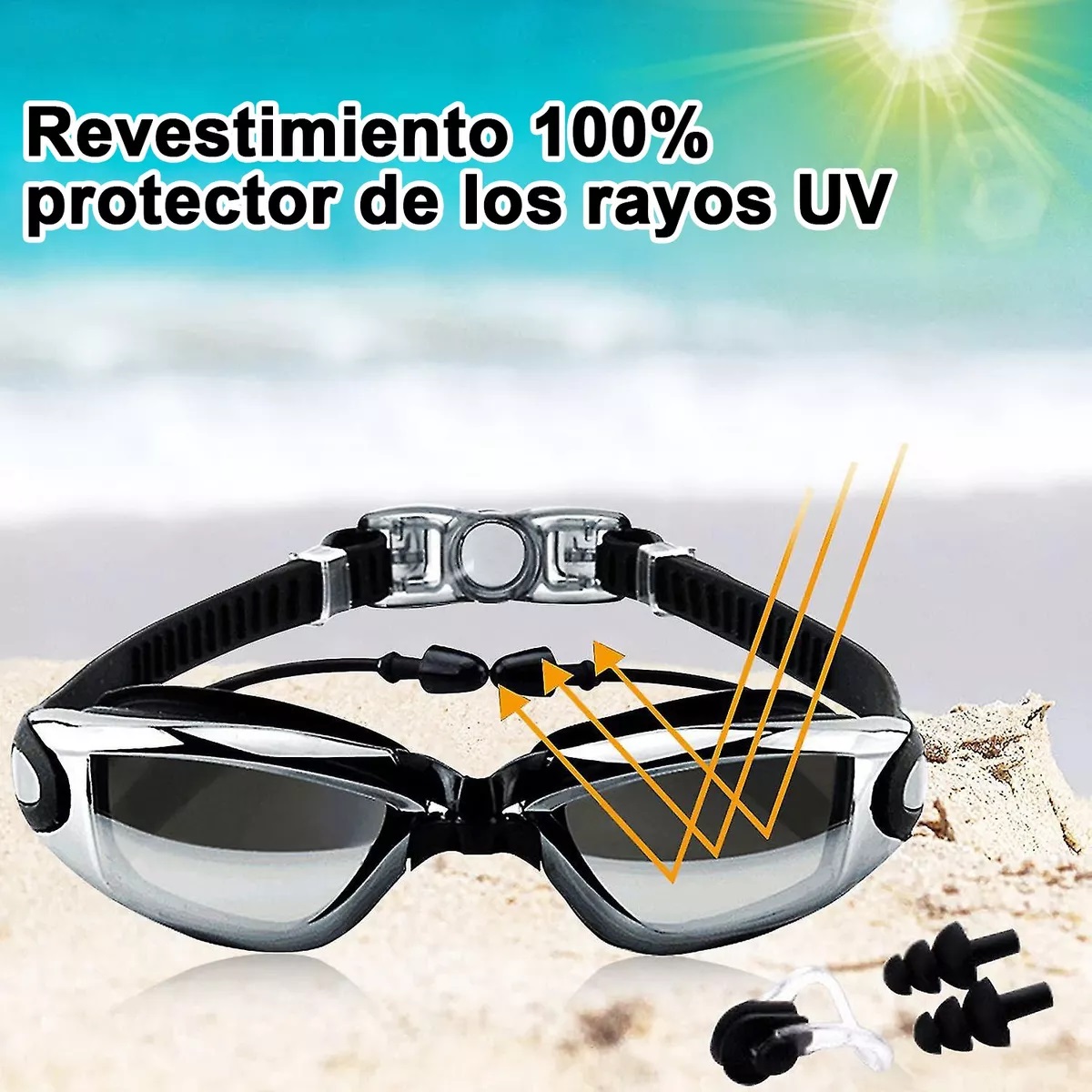 Traje De Baño Deportivo Mujer Natación Lycra+gorra Y Goggles XL