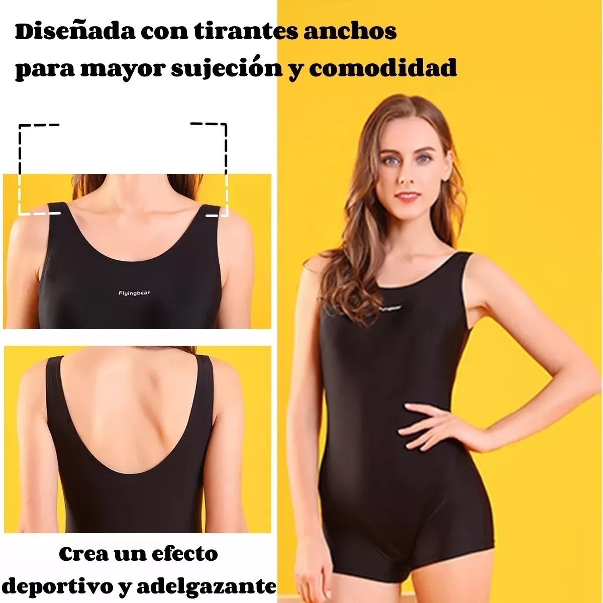Traje De Baño Deportivo Mujer Natación Lycra+gorra Y Goggles XL