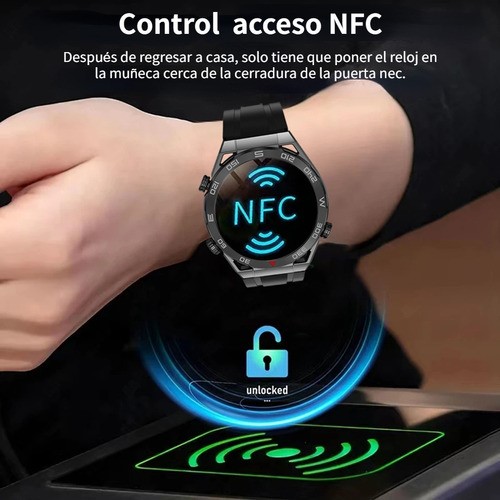 Nfc Ecg Reloj Inteligente Hombre Smartwath Para Huawei 2024 plata azul
