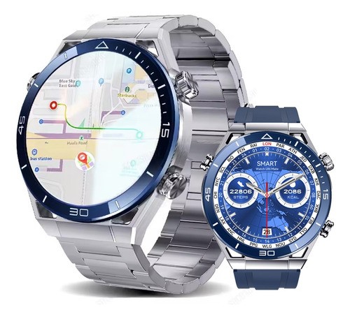 Nfc Ecg Reloj Inteligente Hombre Smartwath Para Huawei 2024 plata azul