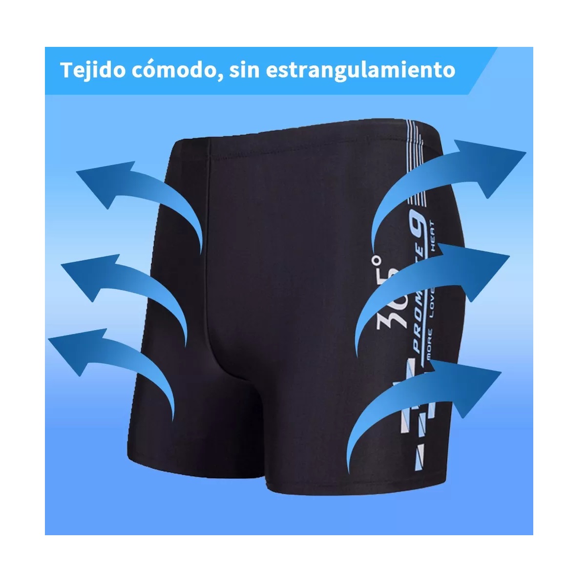 5en1 Kit Natación Hombre Portátil Transpirable Secado Rápido Azul Talla G