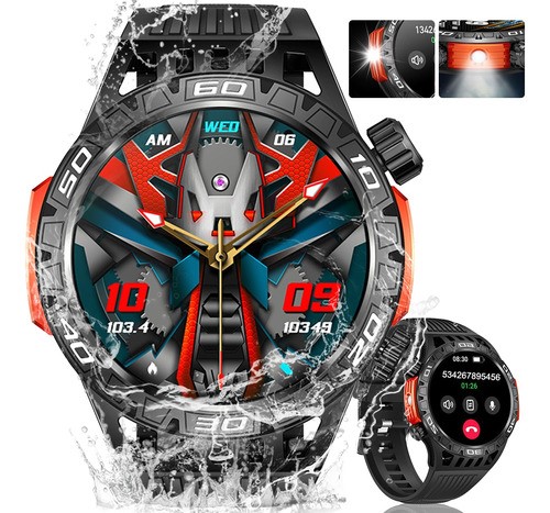 Reloj Inteligente Smartwatch Bluetooth Call Mujer Hombre negro rojo