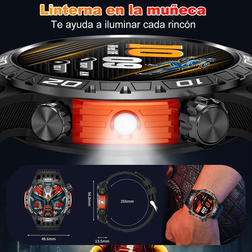 Reloj Inteligente Smartwatch Bluetooth Call Mujer Hombre negro rojo