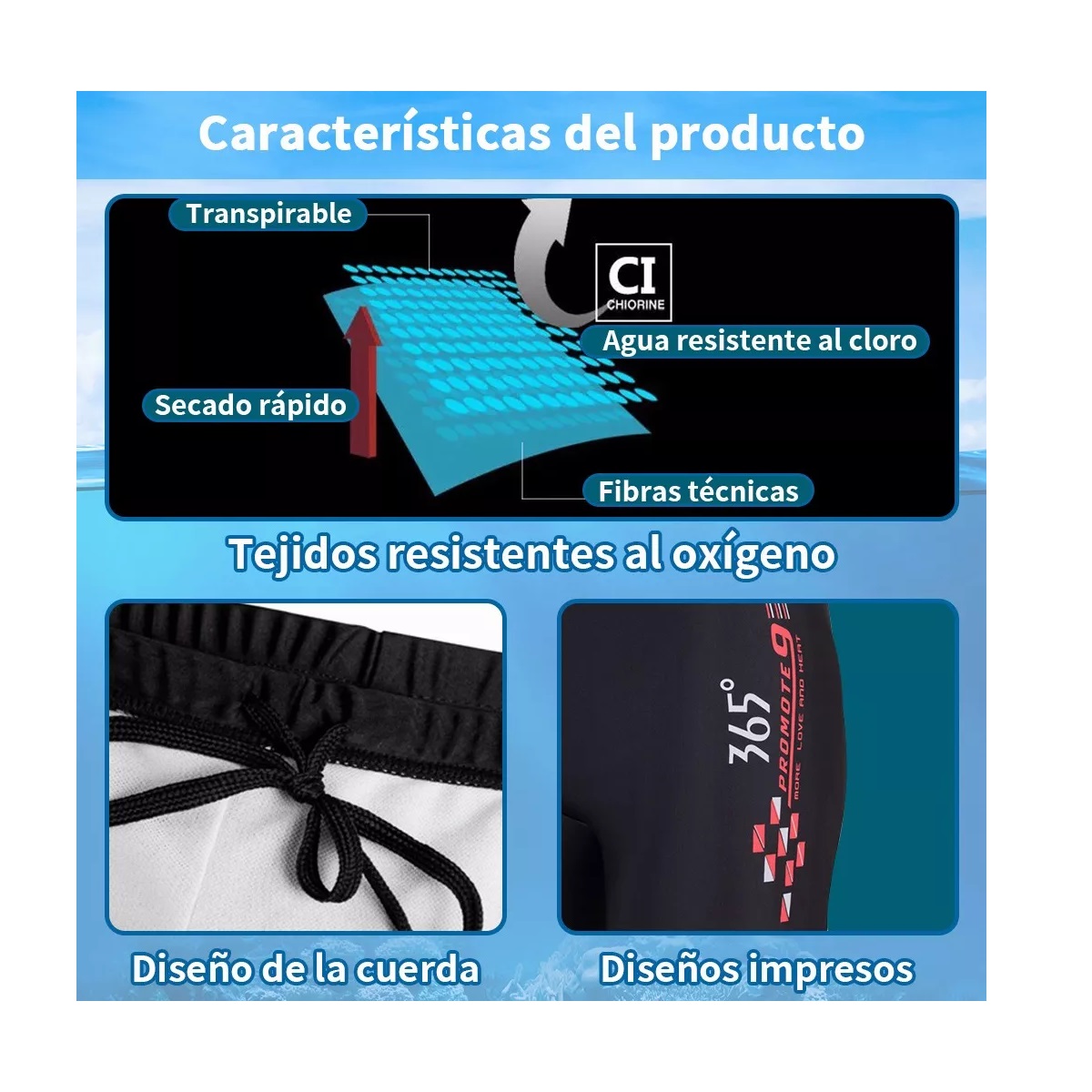5en1 Kit Natación Hombre Portátil Transpirable Secado Rápido Rojo Talla G