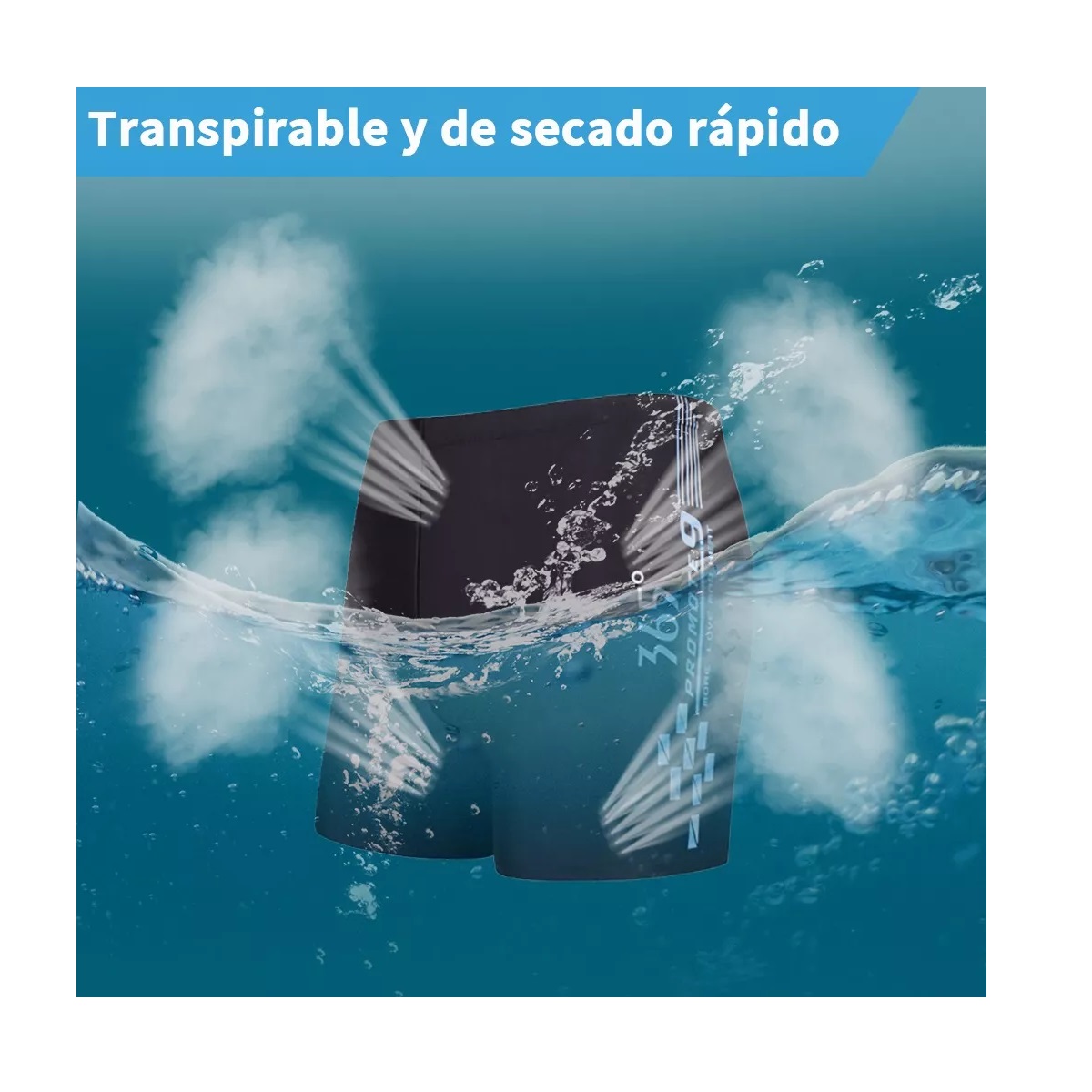 5en1 Kit Natación Hombre Portátil Transpirable Secado Rápido Azul Talla G