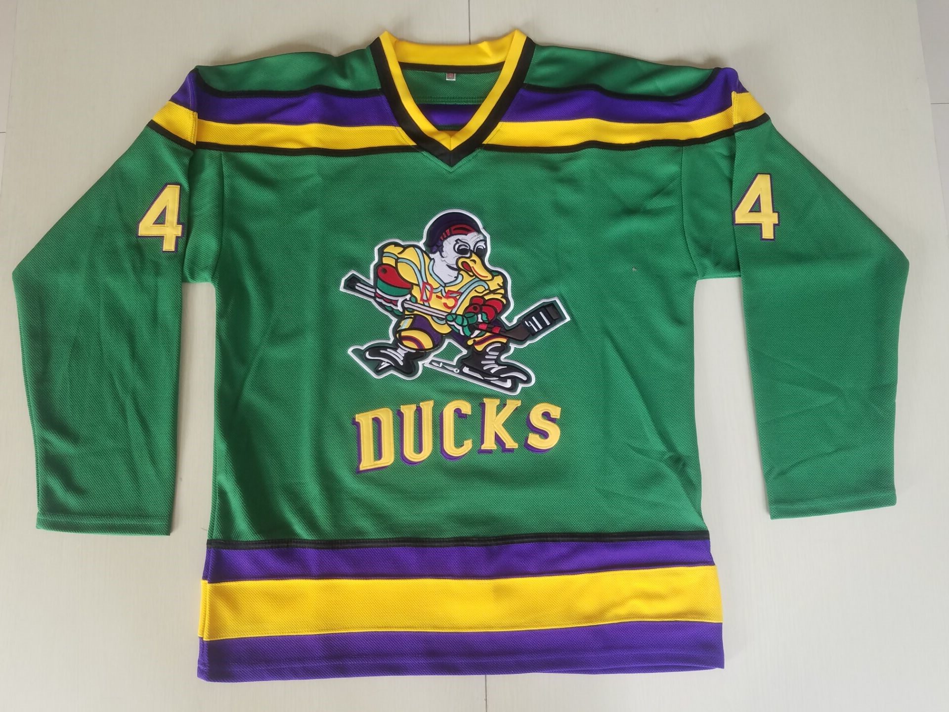 Nuevo! Jersey Hockey Mighty Ducks Patos Clasico Verde Gordon Bombay 66 BORDADO Talla M