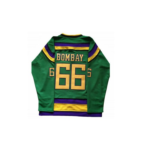 Nuevo! Jersey Hockey Mighty Ducks Patos Clasico Verde Gordon Bombay 66 BORDADO Talla M