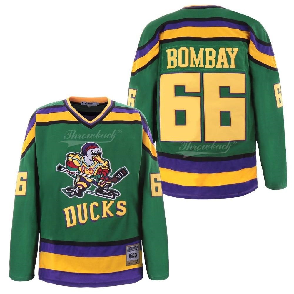 Nuevo! Jersey Hockey Mighty Ducks Patos Clasico Verde Gordon Bombay 66 BORDADO Talla M