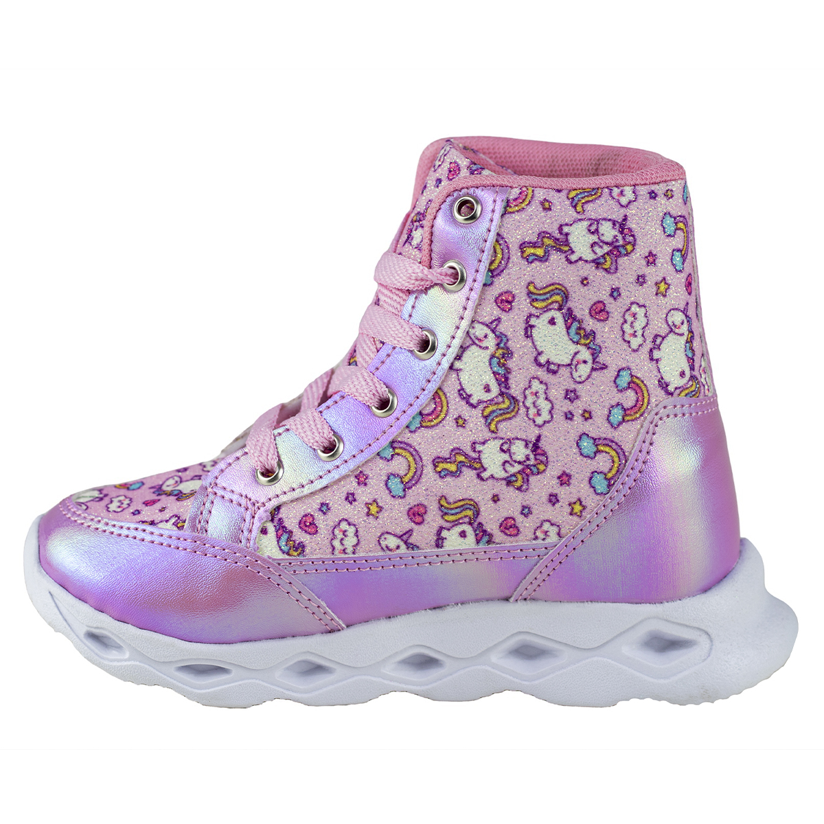Tenis Unicornio De Niña Con Luces Kids Shoes Bota 300-1 Lila
