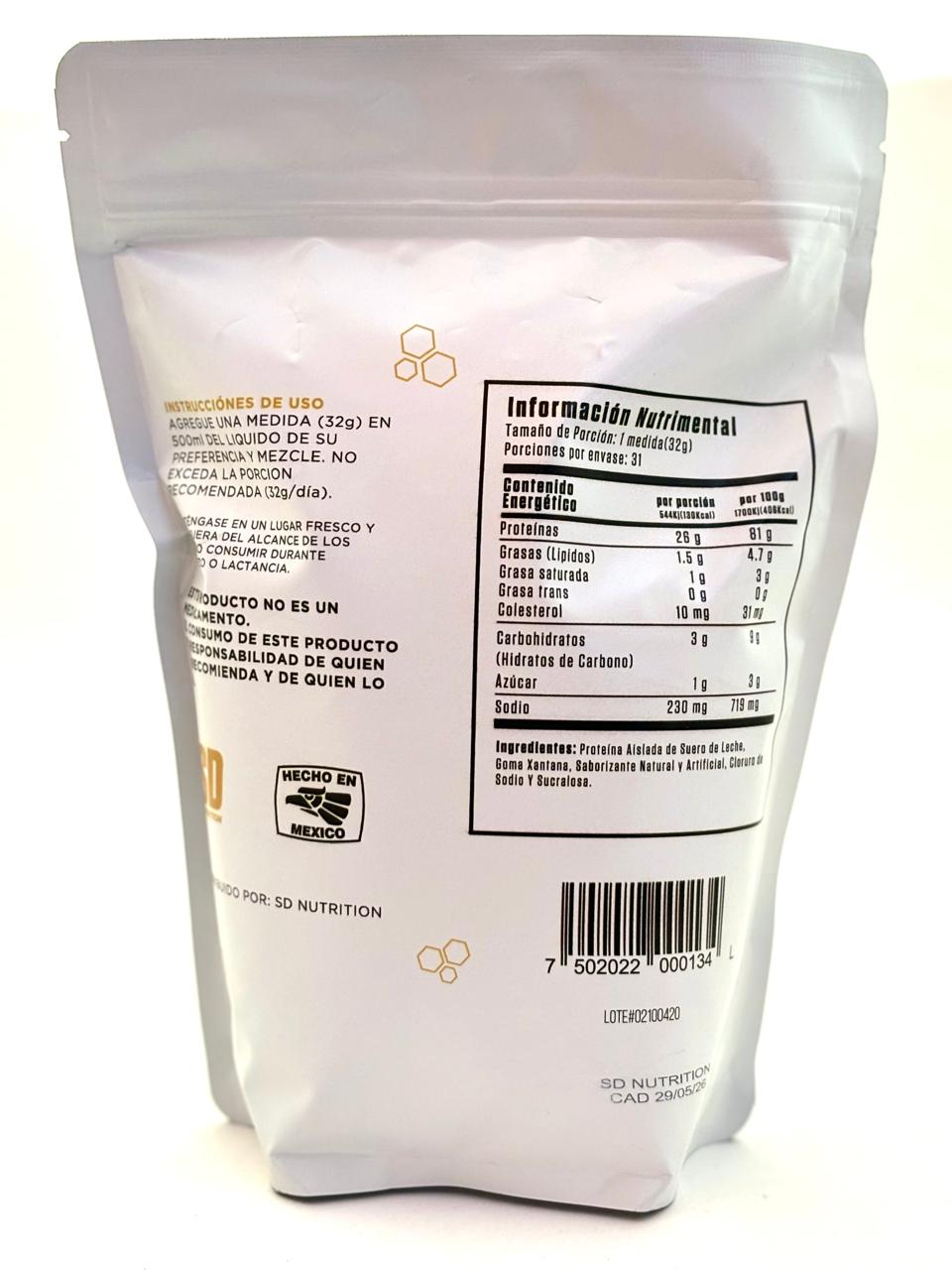 Proteina Whey SD Nutrition (1 kg) (31 serv) Sabor Luneta 
