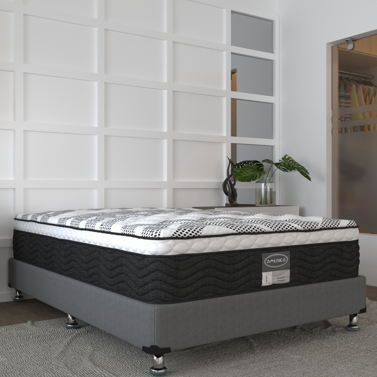 Colchon Matrimonial America West Extra Confort Descanso Seguro