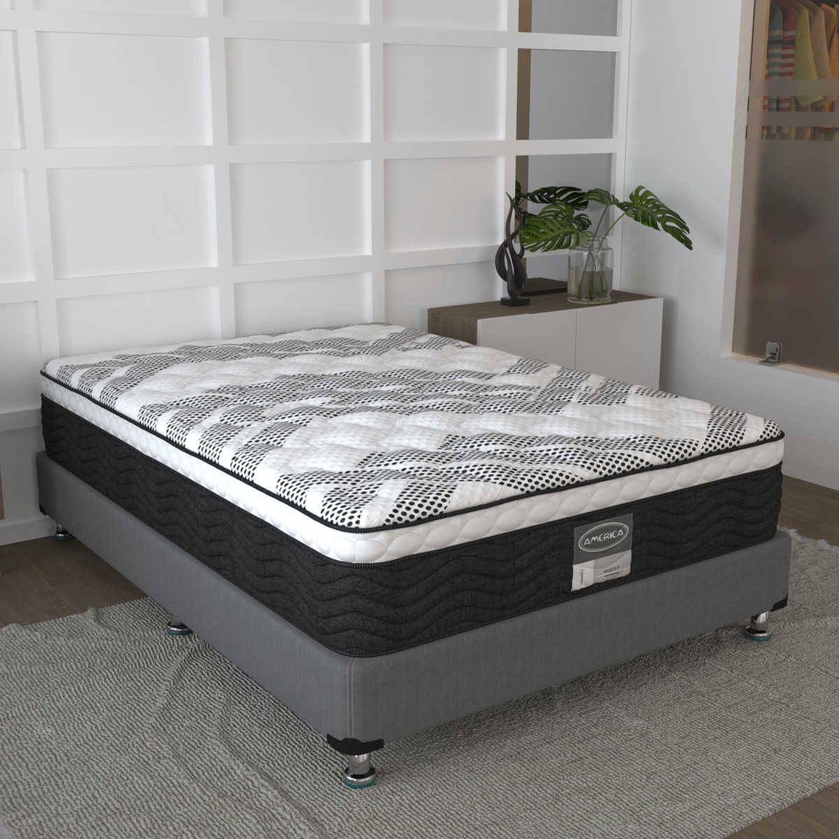 Colchon Matrimonial America West Extra Confort Descanso Seguro