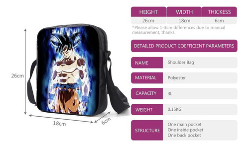 Mochila Escolar De 3 Piezas De Anime Dragon Ball Manga Goku