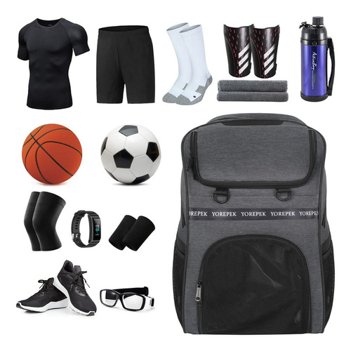 Mochila Deportiva Yorepek 1385, Mochilas Deportivas De Fútbol, Mochila Impermeable, Accesorios Futbol, Mochila Negra 40L