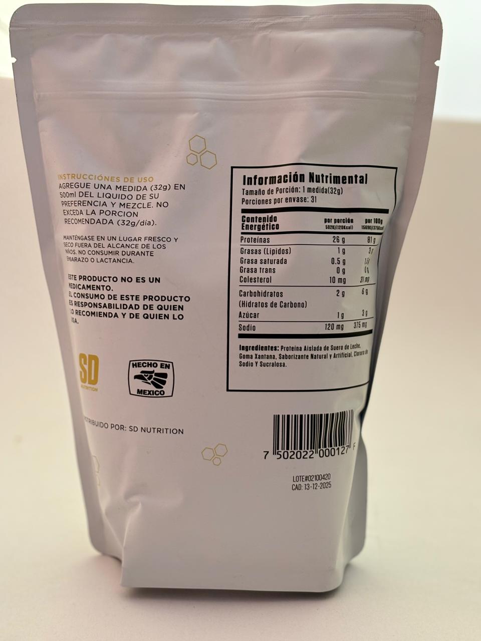 Proteina Whey SD Nutrition (1 kg) (31 serv) Sabor Fresa