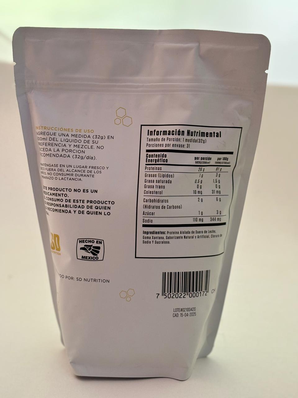 Proteina Whey SD Nutrition (1 kg) (31 serv) Sabor Chocolate 