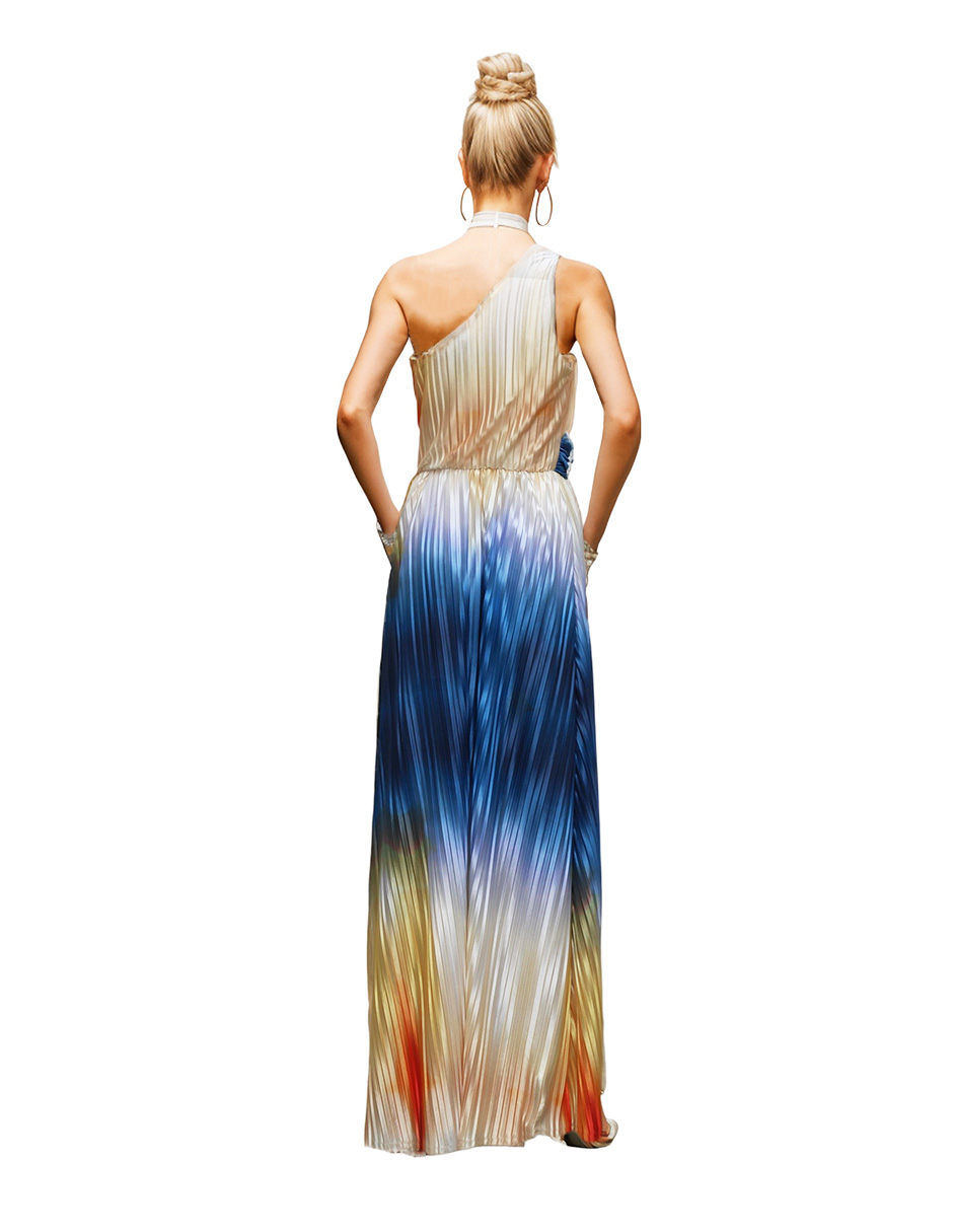Vestido largo formal Eva Berry plisado para mujer 