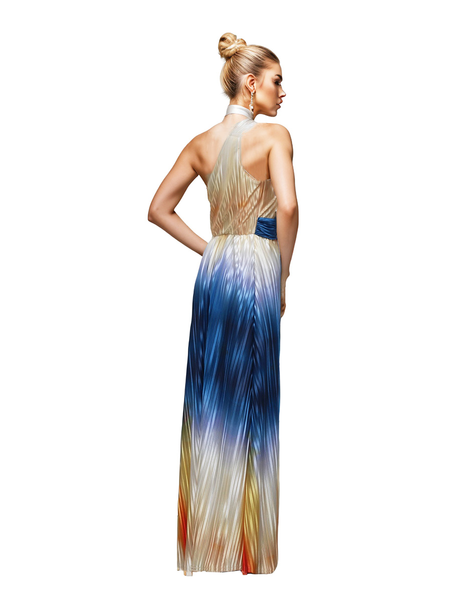 Vestido largo formal Eva Berry plisado para mujer 