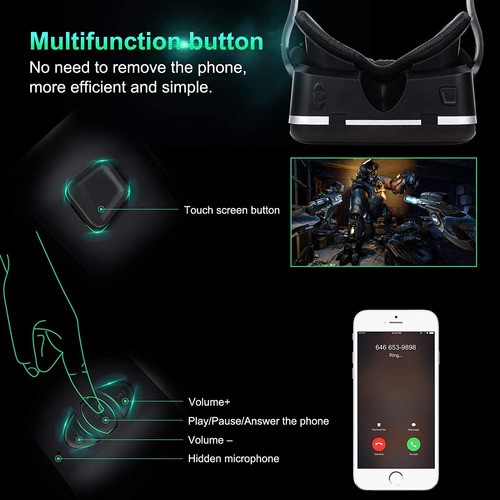 Lentes De Realidad Virtual Gafas 3d Vr Headset Y Controlador blanco