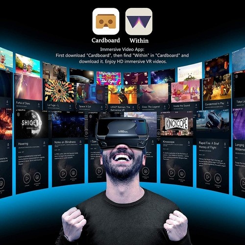 Lentes De Realidad Virtual 3d Vrg Con Controles negro
