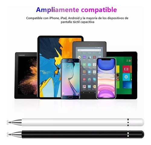 Universal Lapiz Tactil Optico Pencil Tablet Stylus Pluma 2ps negro blanco