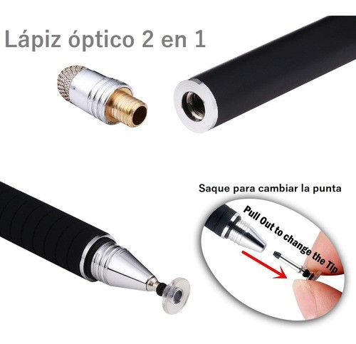 Universal Lapiz Tactil Optico Pencil Tablet Stylus Pluma 2ps blanco negro