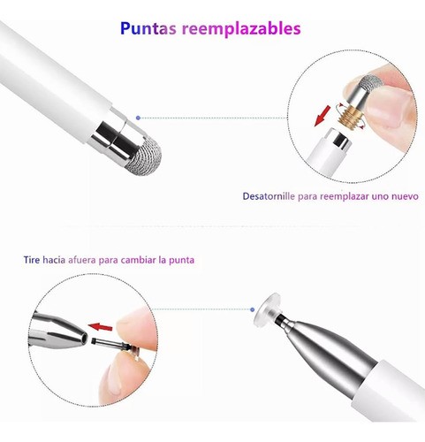 Universal Lapiz Tactil Optico Pencil Tablet Stylus Pluma 2ps negro blanco