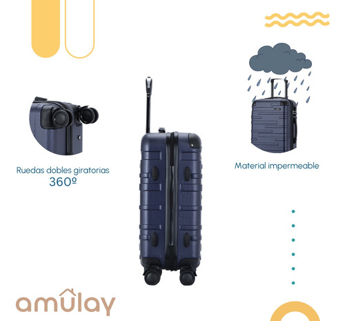 Maleta De Mano Cabina Carry On Candado Ruedas 360° Amulay