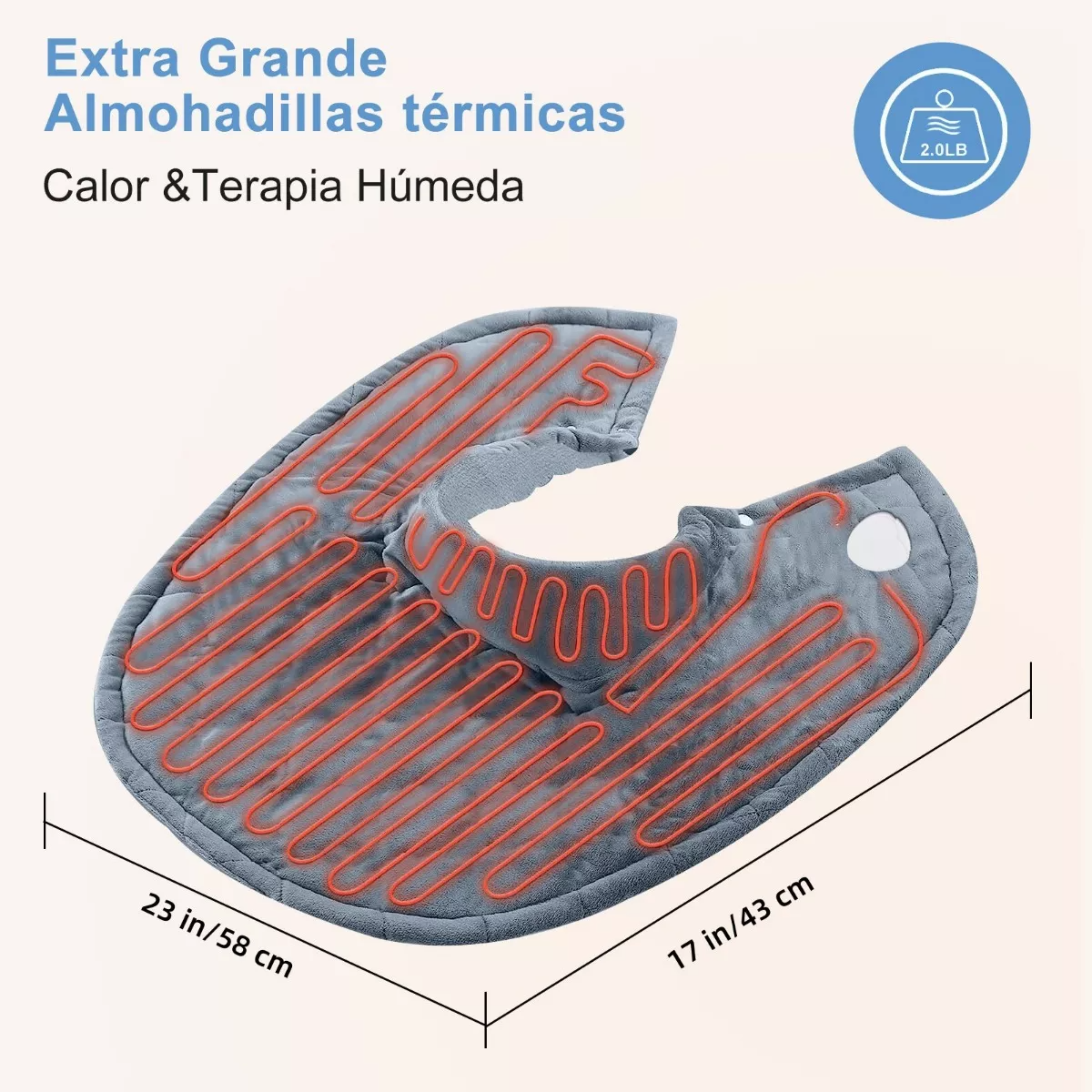 Almohadilla Térmica Cojín Eléctrica Para Cuello Y Hombros