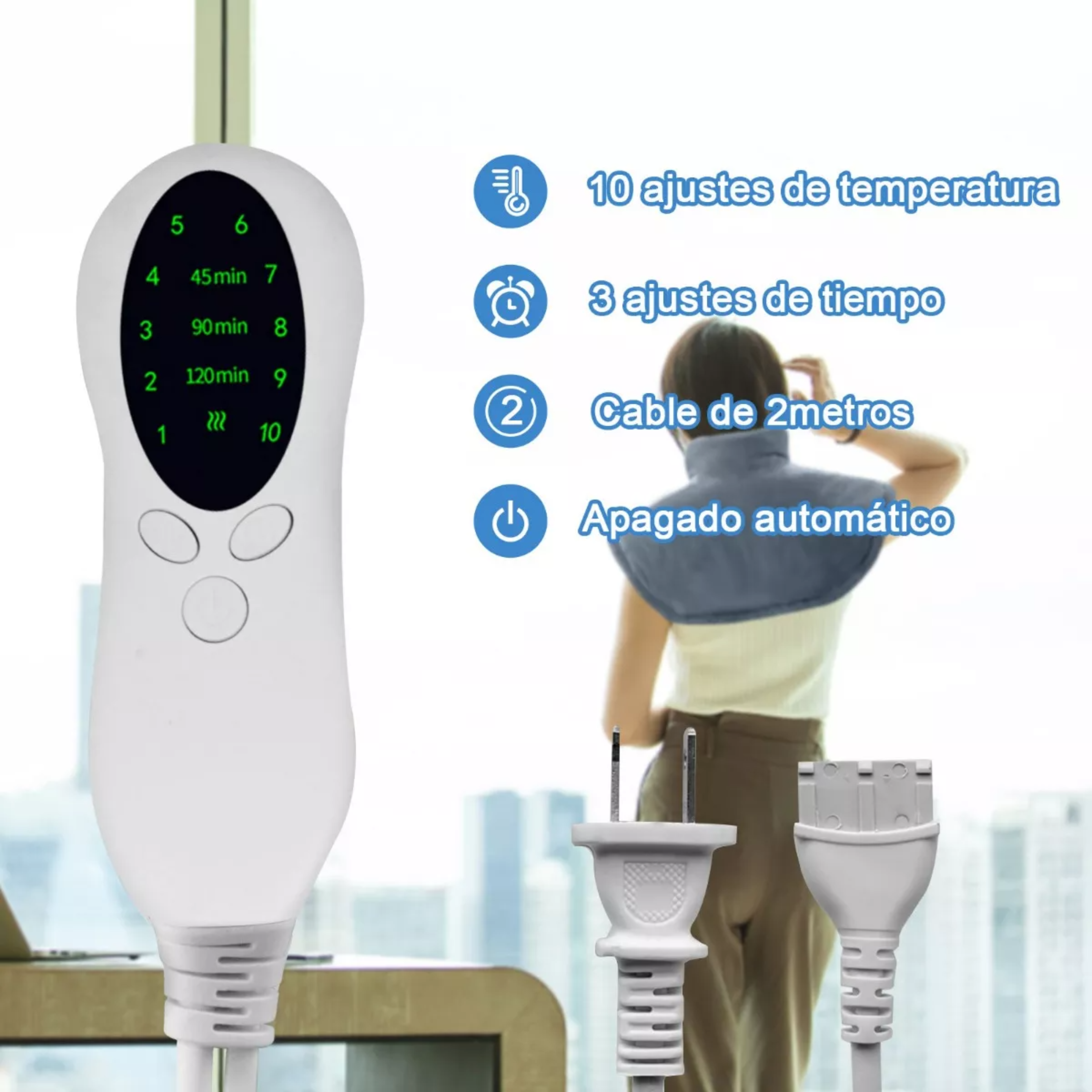 Almohadilla Térmica Cojín Eléctrica Para Cuello Y Hombros
