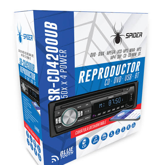 REPRODUCTOR CD, MP3, DVD, USB, AUXILIAR, CARATULA DESMONTABLE Spider SR-CD4200UB