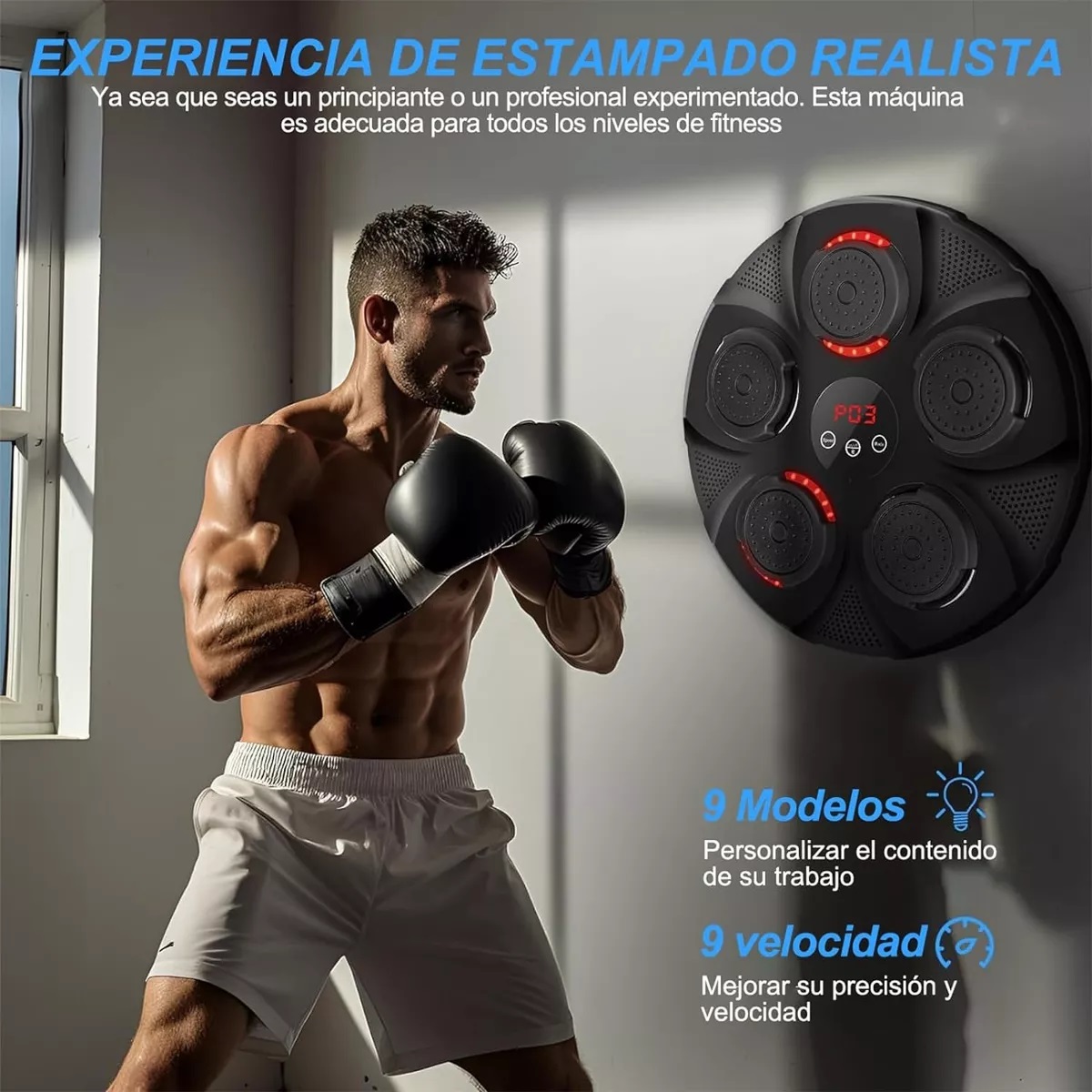 Máquina De Boxeo Con Música Bluetooth Inteligente Recargable