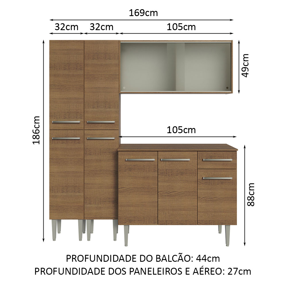 Cocina Integral Completa Modular Madesa Emilly 169cm MM 10