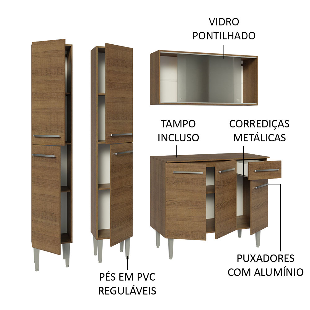 Cocina Integral Completa Modular Madesa Emilly 169cm MM 10