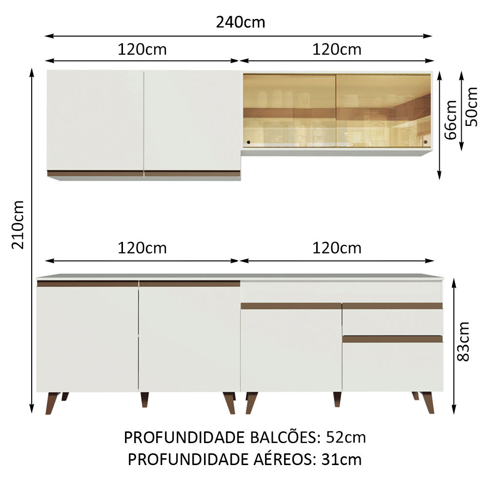 Cocina Integral Completa Modular Madesa Reims 240cm BB 01