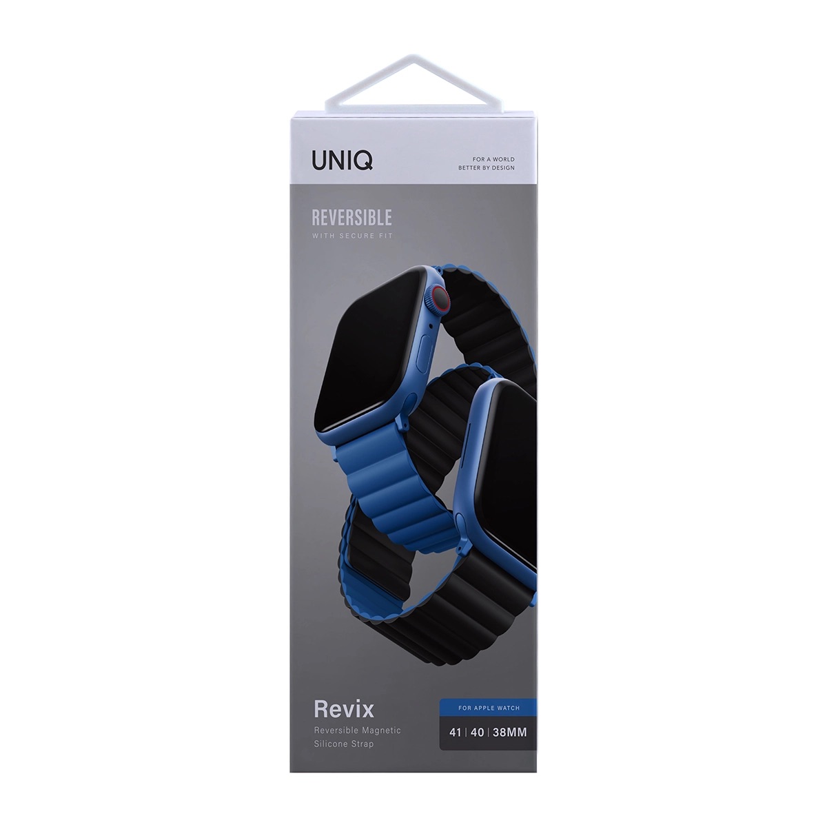 Correa Reversible Apple Watch 9 | 8 | 7 | 6 | 5 | 4 | 3 | 2 | 1 | SE Series de 41/40/38 mm Revix Azul/Negro Uniq
