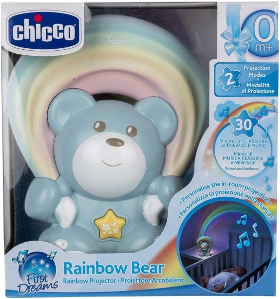 Chicco Osito Musical Proyector Luz Arcoiris Rainbow Bear Azul