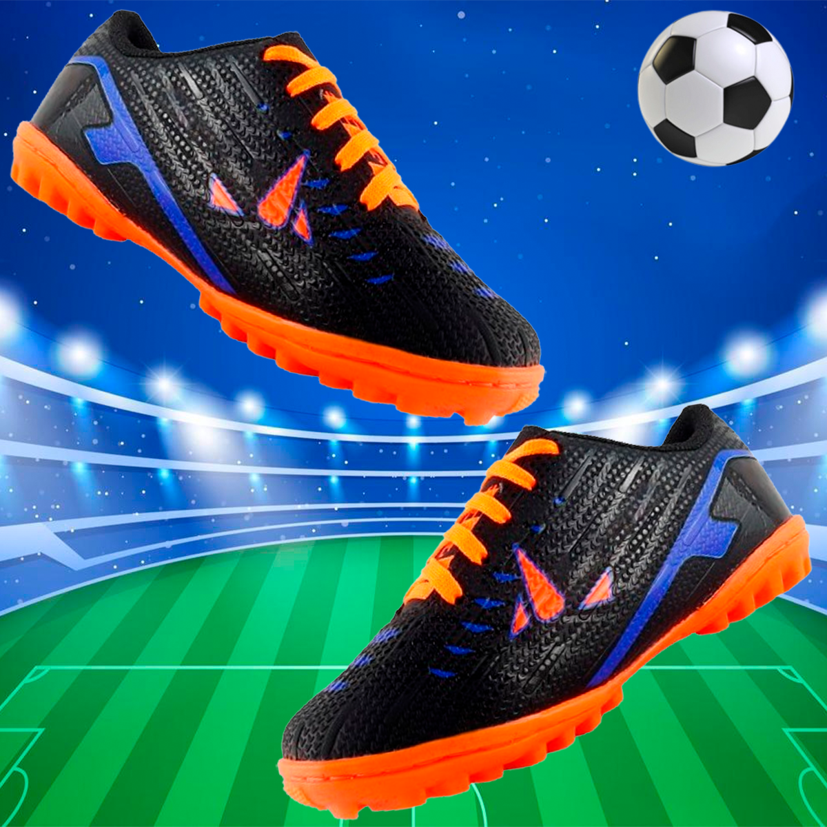 Tenis Fútbol Rapido Deportivo Cosidos Multitaco Niño 02-nnr