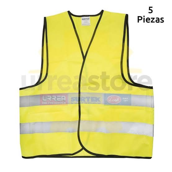 Chaleco de seguridad tela amarillo con cintas reflejantes	Surtek	