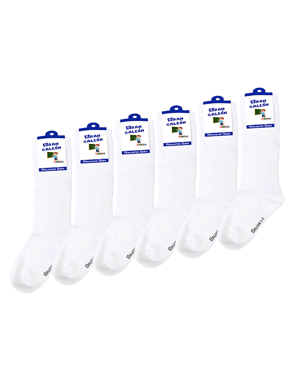 Pack con 6 Calcetines Escolares de Algodón para Niño