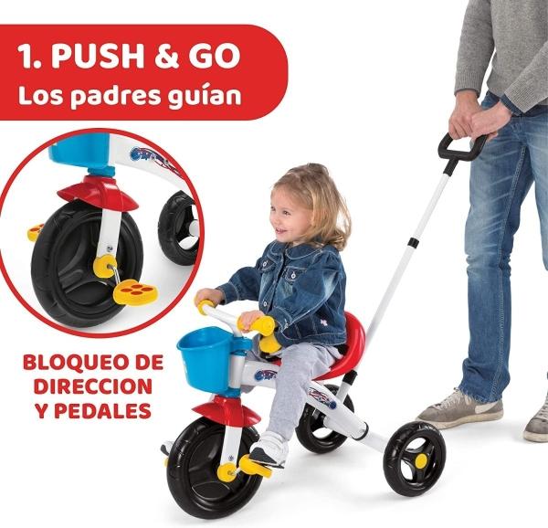 Triciclo Chicco U-go Ducati Bastón Bloqueo Pedales Unisex