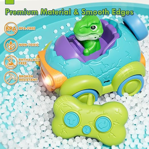 Lehoo Castle Carro Control Remoto, RC Car Dinosaurio, Coche de Control Remoto, Coche de Juguete con Música y Sonido de Juguete, Juguetes de Coche para 3 4 5 años