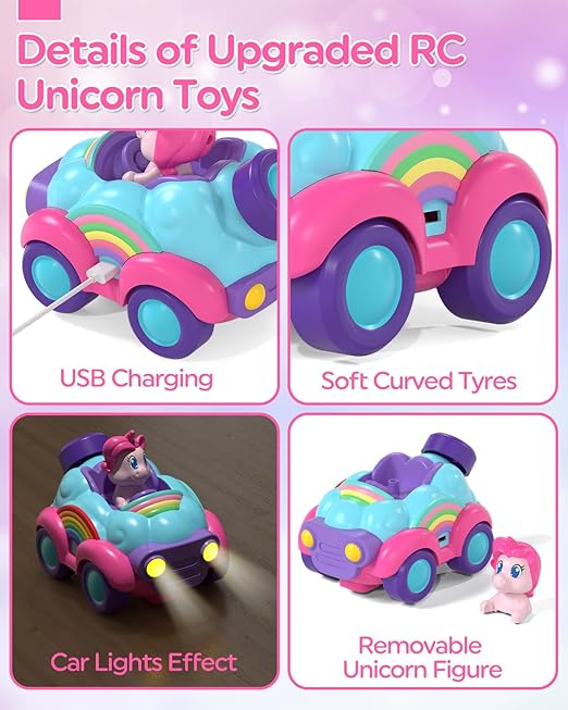 Lehoo Castle Carro Control Remoto RC Car Unicornio Coche de Control Remoto Coche de Juguete con