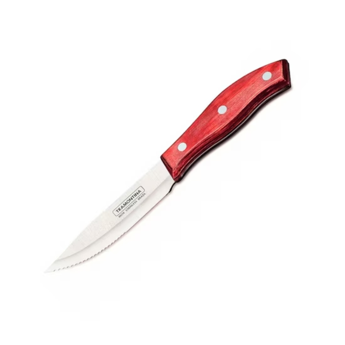 Paquete Tramontina Sartenes Turim Rojo 3 Pzas + Cuchillo P/Asado Jumbo Polywood ENDY