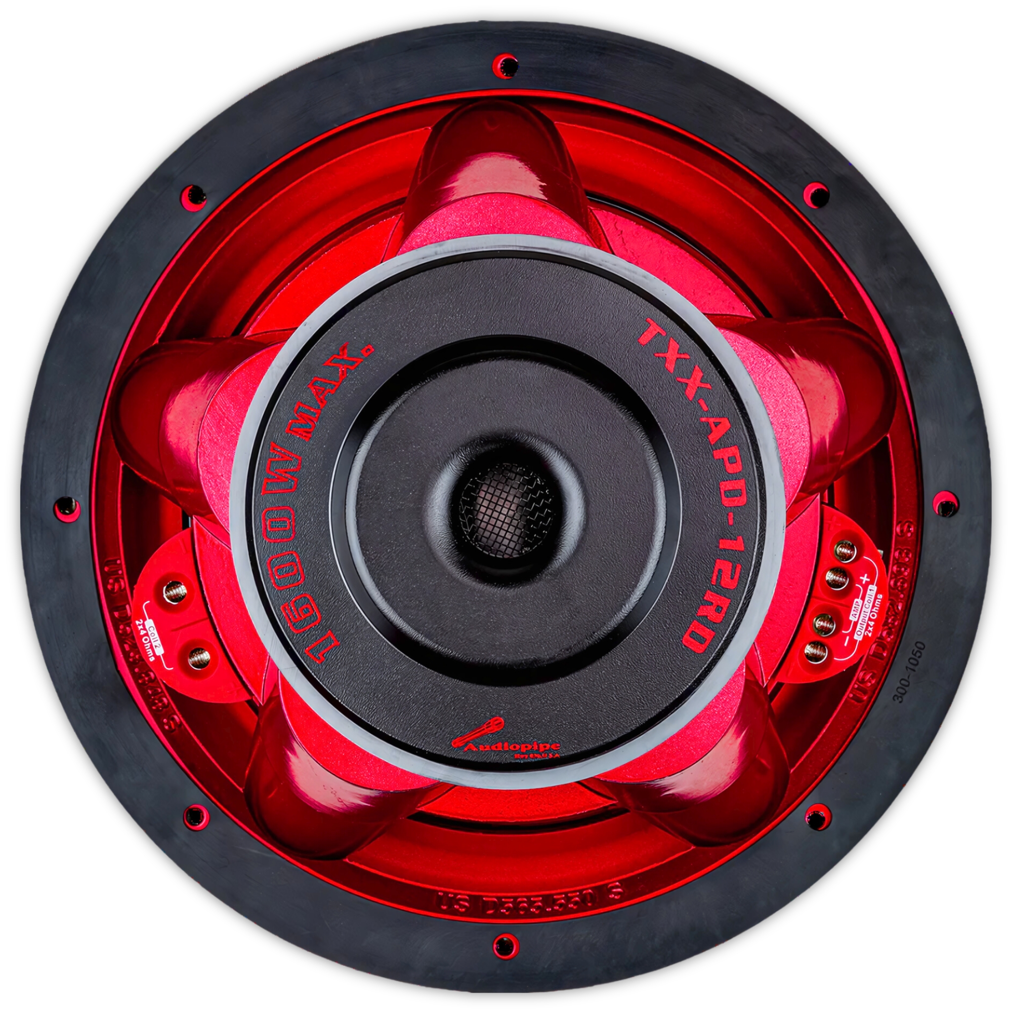 Subwoofer Audiopipe TXXAPD12RD 12 PLG 1600W Eye Candy Rojo