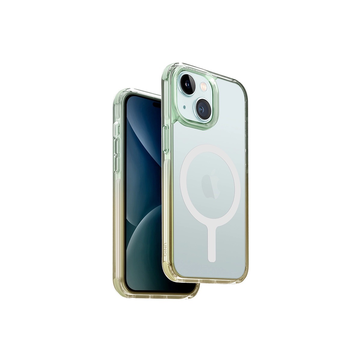 Funda Híbrida iPhone 15 Combat Duo Magclick Verde/Amarillo Uniq