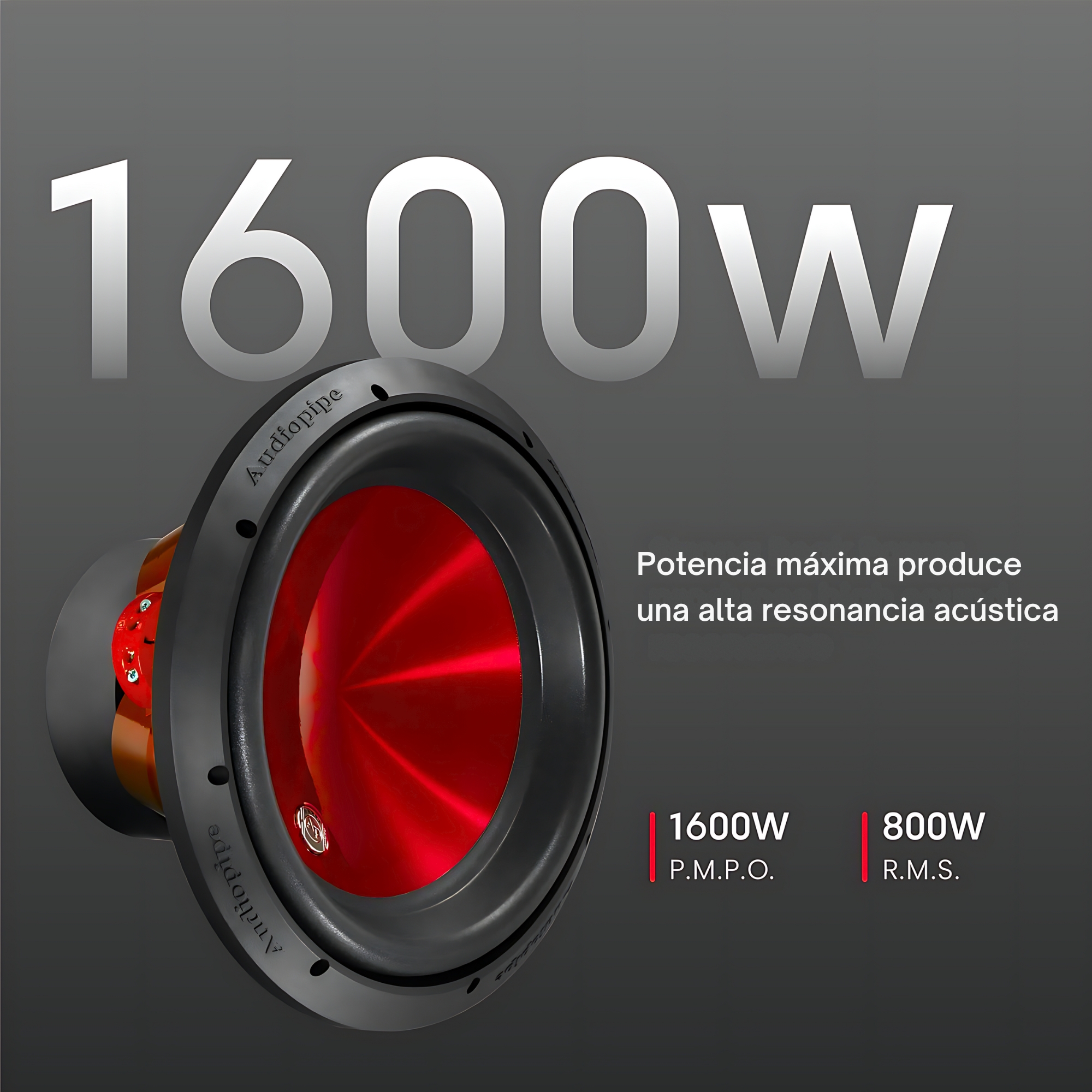 Subwoofer Audiopipe TXXAPD12RD 12 PLG 1600W Eye Candy Rojo