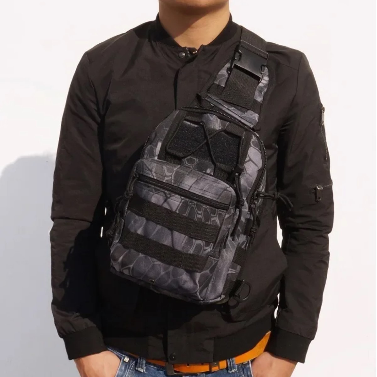 Multiusos Pechera Mochila Táctica Militar Bandolera Cruzada Mochila bolsa cartera moto autos negro